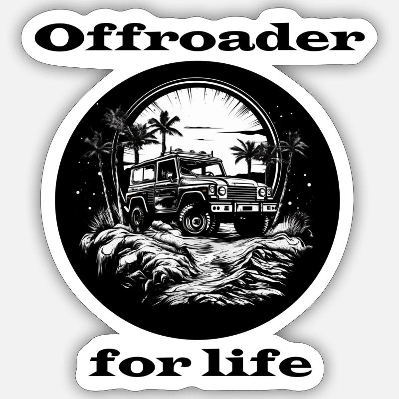 Offroader for life - Sticker size S (10 x 10 cm) - white matte