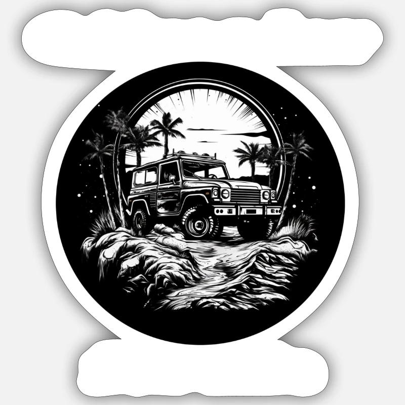 Offroader pour la vie blanc - Sticker taille S (10 x 10 cm) - blanc mat