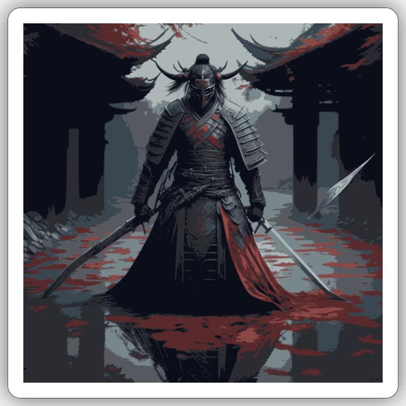 Samurai Sticker Größe S (10 x 10 cm)