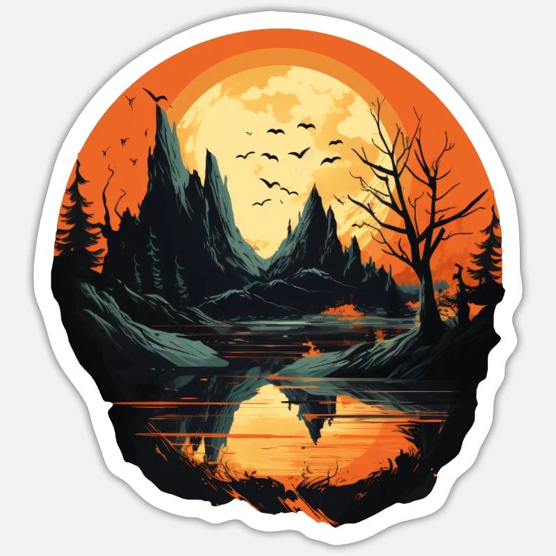 Landschaft Sticker Größe S (10 x 10 cm)