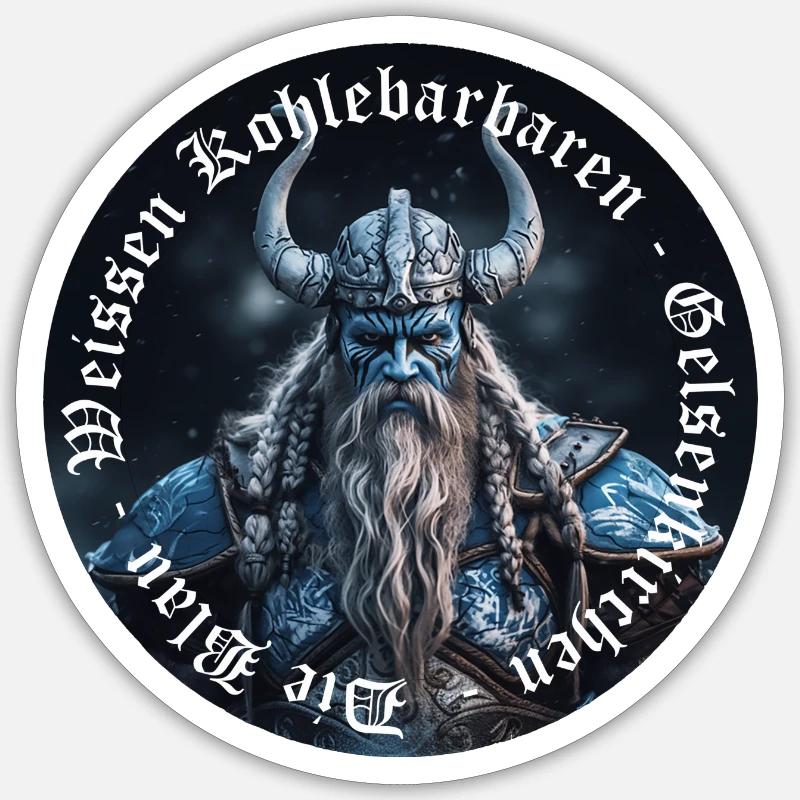 Schalker Botschaft - Der Kohlebarbar - Sticker Größe S (10 x 10 cm) - Mattweiß