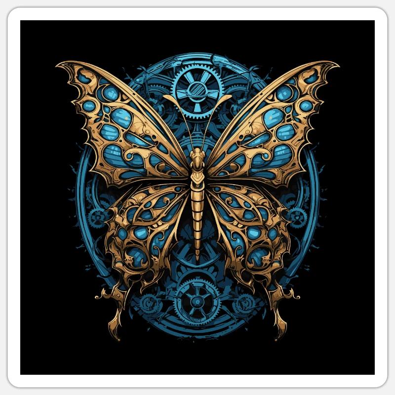 Papillon machine Sticker taille S (10 x 10 cm)