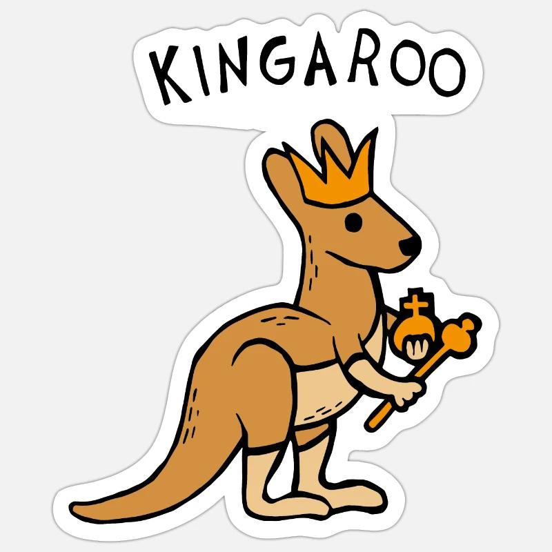Kingaroo Kangaroo - Sticker size S (10 x 10 cm) - white matte