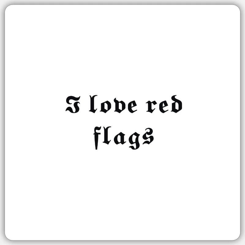 Red flags - Sticker size S (10 x 10 cm) - white matte