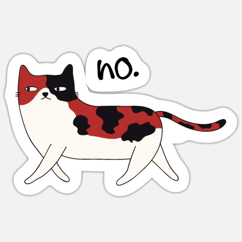 no cat - Sticker Größe S (10 x 10 cm) - Mattweiß