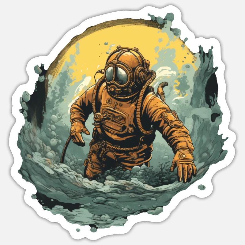 Diver - Sticker size S (10 x 10 cm) - white matte
