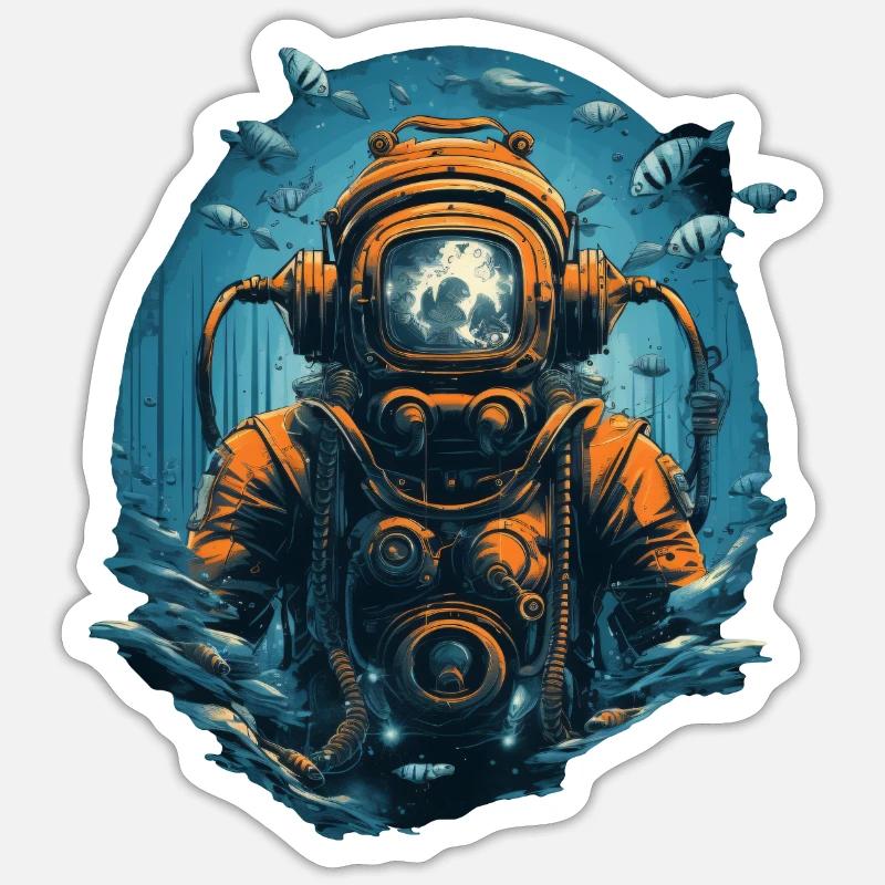 Diver - Sticker size S (10 x 10 cm) - white matte