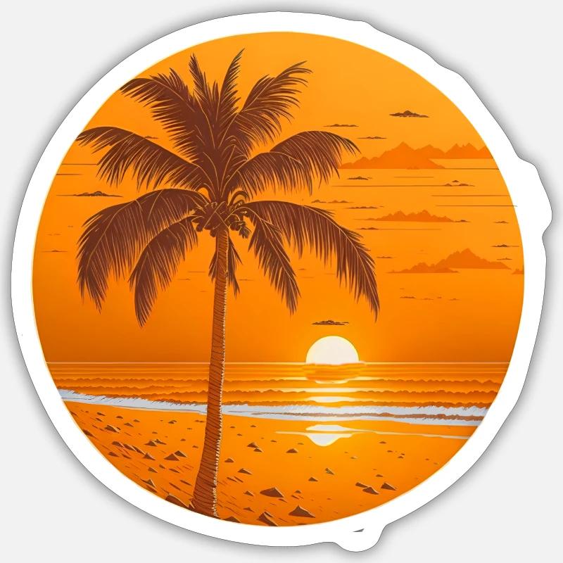 Coucher de soleil - Sticker taille S (10 x 10 cm) - blanc mat