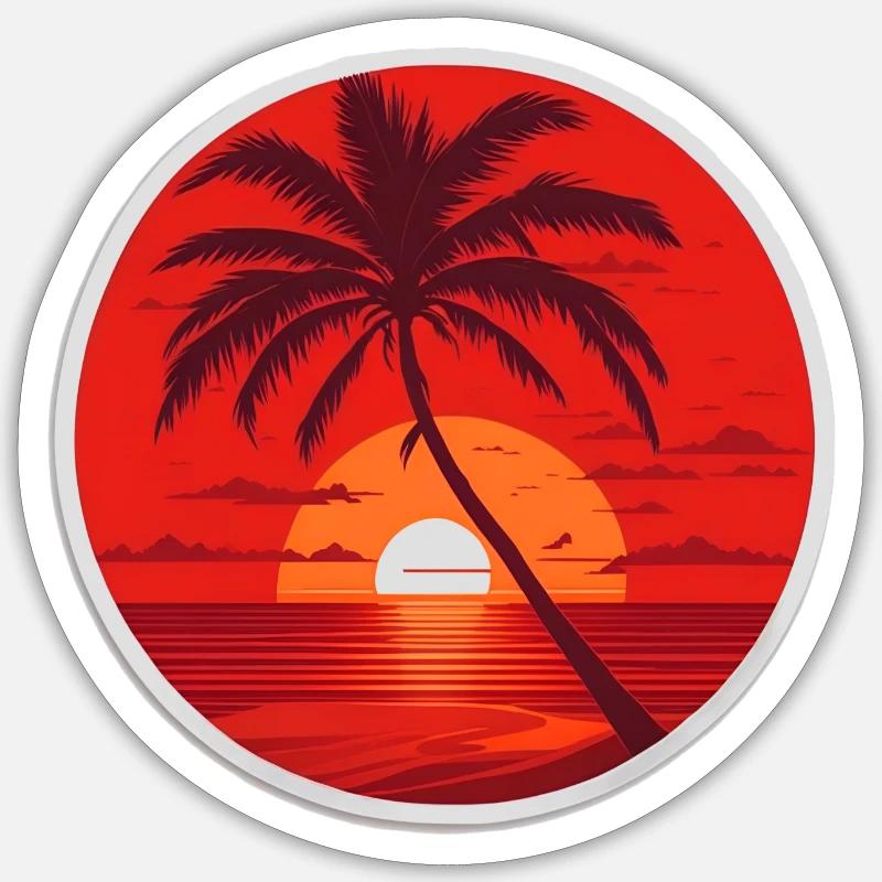 Sunset - Sticker size S (10 x 10 cm) - white matte