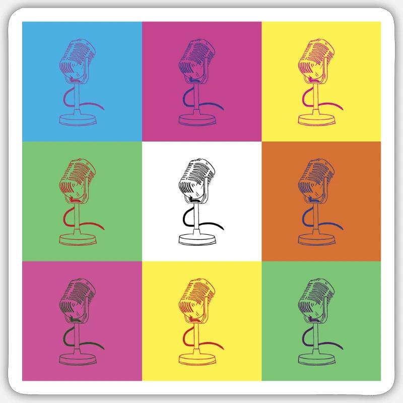 Microphone design - Sticker size S (10 x 10 cm) - white matte