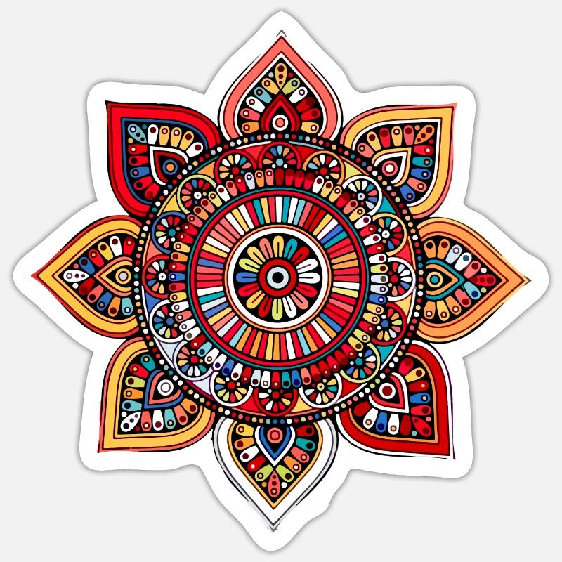Mandala - Sticker Größe S (10 x 10 cm) - Mattweiß