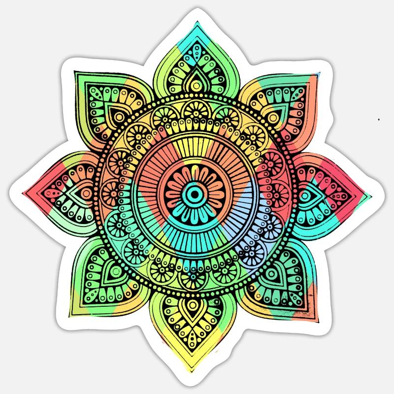 Mandala - Sticker taille S (10 x 10 cm) - blanc mat