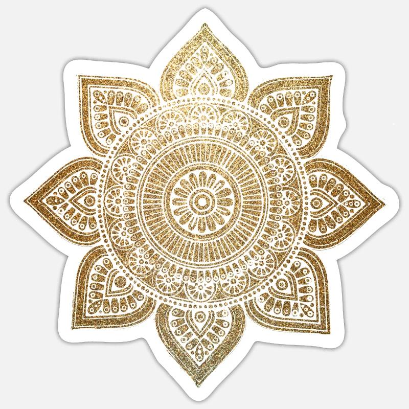 Mandala Gliter - Sticker Größe S (10 x 10 cm) - Mattweiß