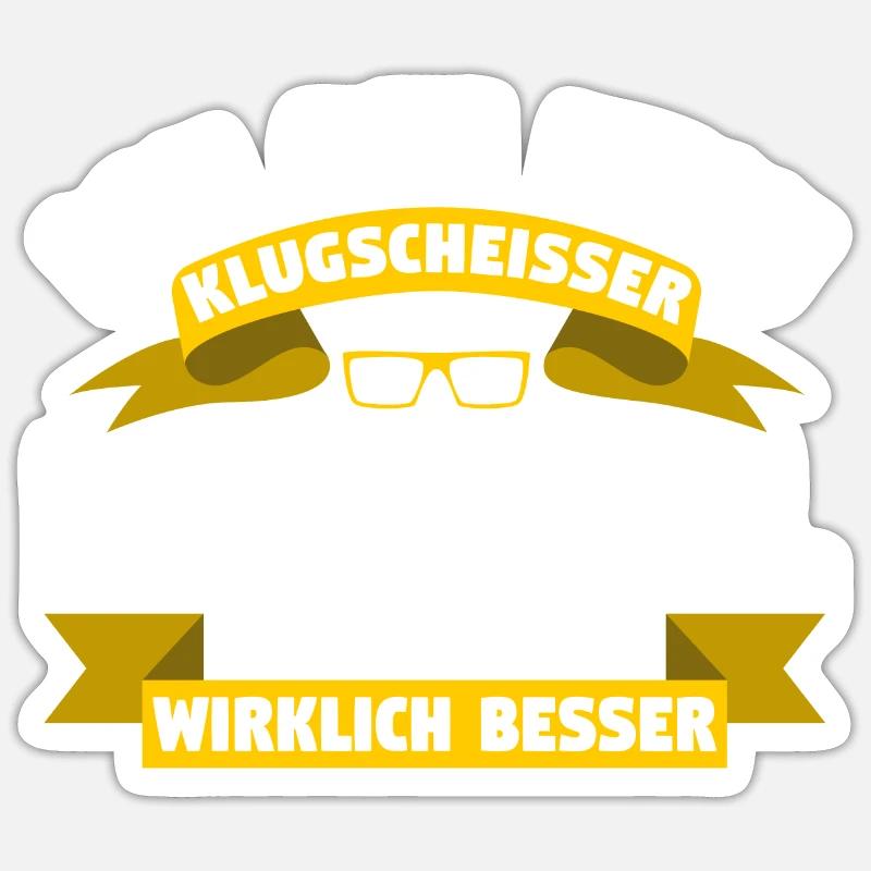 Klugscheisser Marcel weiß es besser - Sticker Größe S (10 x 10 cm) - Mattweiß