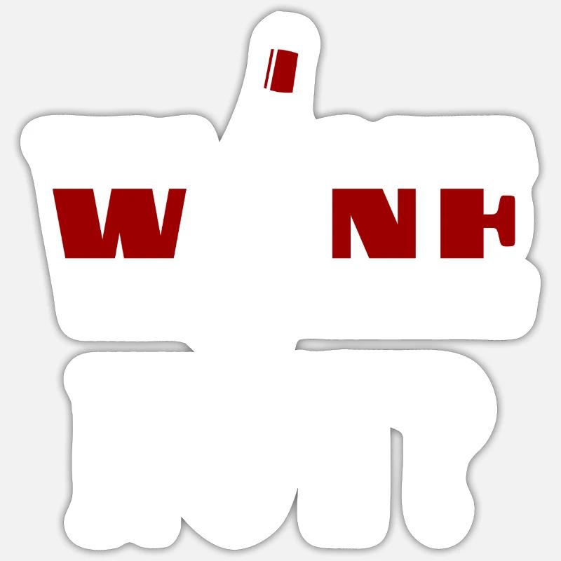 Vin non - Sticker taille S (10 x 10 cm) - blanc mat