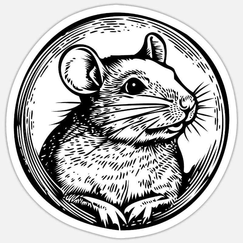 Rat, Mouse, Rodent, Rats - Sticker size S (10 x 10 cm) - white matte