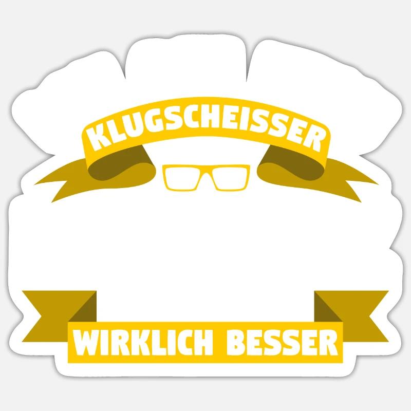 Klugscheisser Moritz weiß es besser - Sticker Größe S (10 x 10 cm) - Mattweiß
