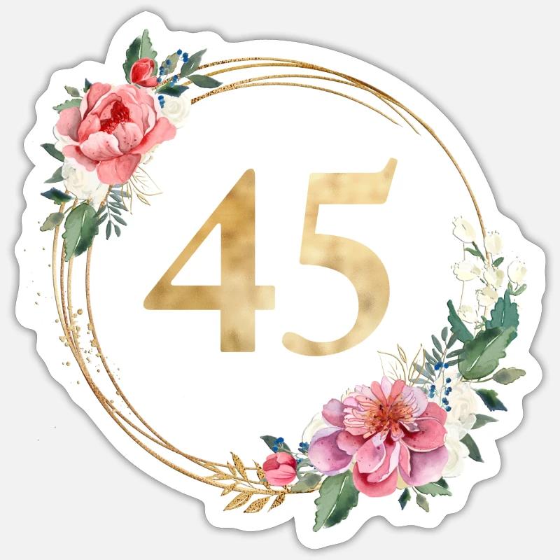 45! Customisable - Sticker size S (10 x 10 cm) - white matte