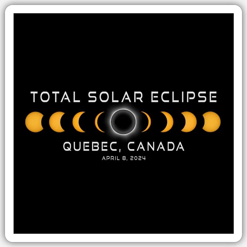 Quebec Kanada 2024 Eclipse Cool Souvenir 8. April Sticker Größe S (10 x 10 cm)