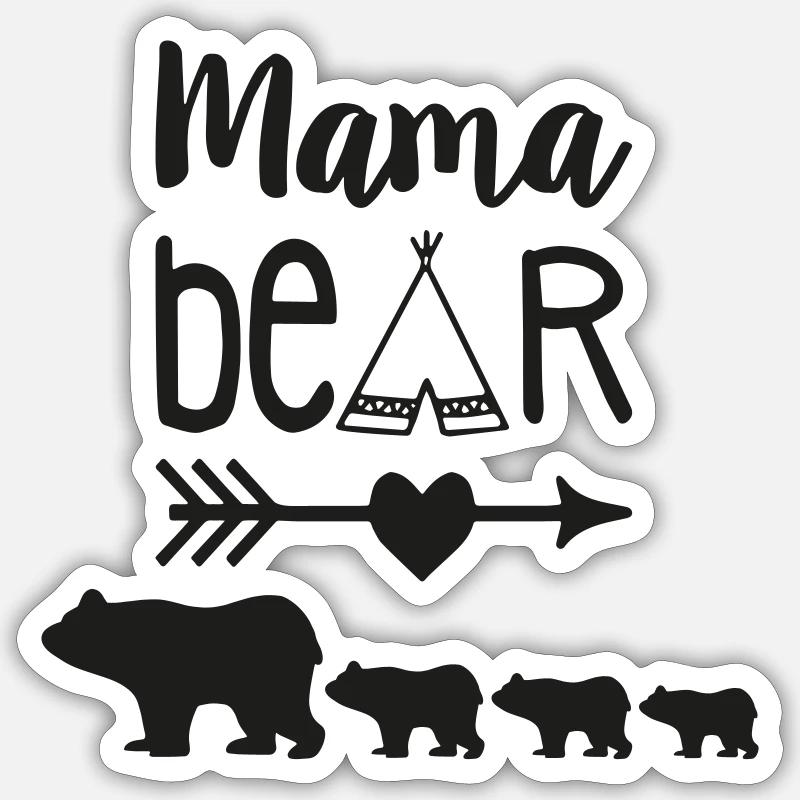 Mama Bear - Sticker size S (10 x 10 cm) - white matte