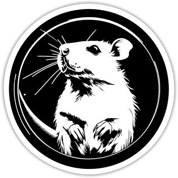 mouse - Sticker size S (10 x 10 cm) - white matte - Front