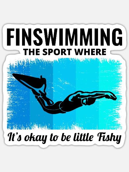Flossenschwimmen Flossenschwimmen Schwimmen Schwimmen Wassersport - Sticker Größe S (10 x 10 cm) - Mattweiß