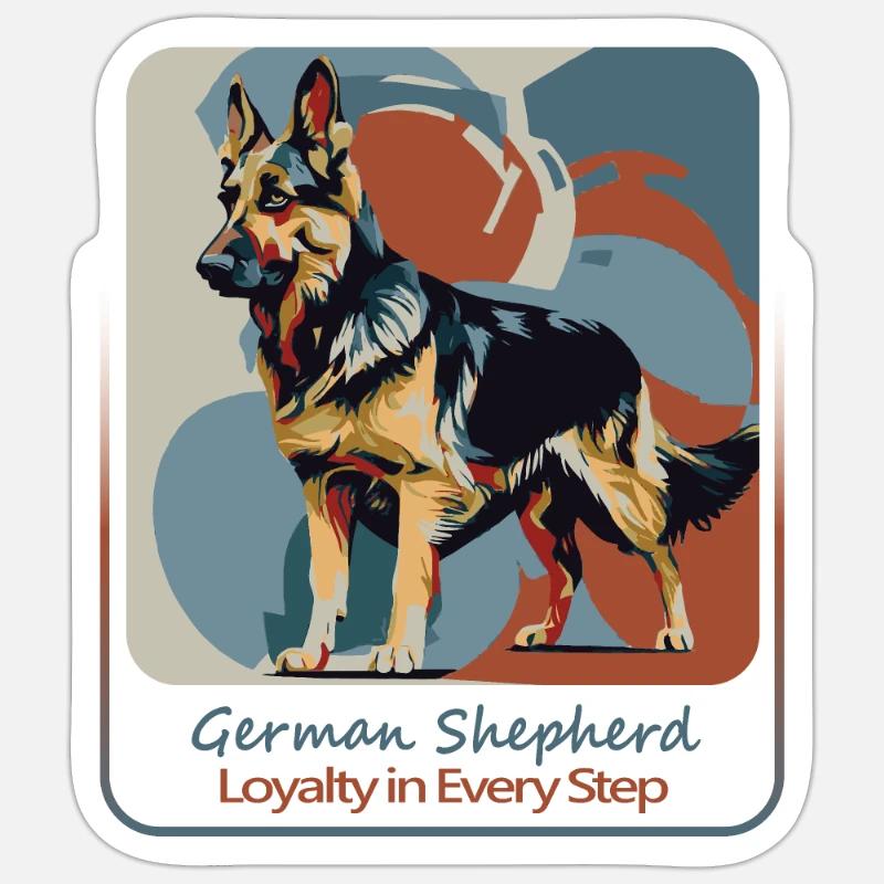 Fidèle compagnon berger - Sticker taille S (10 x 10 cm) - blanc mat