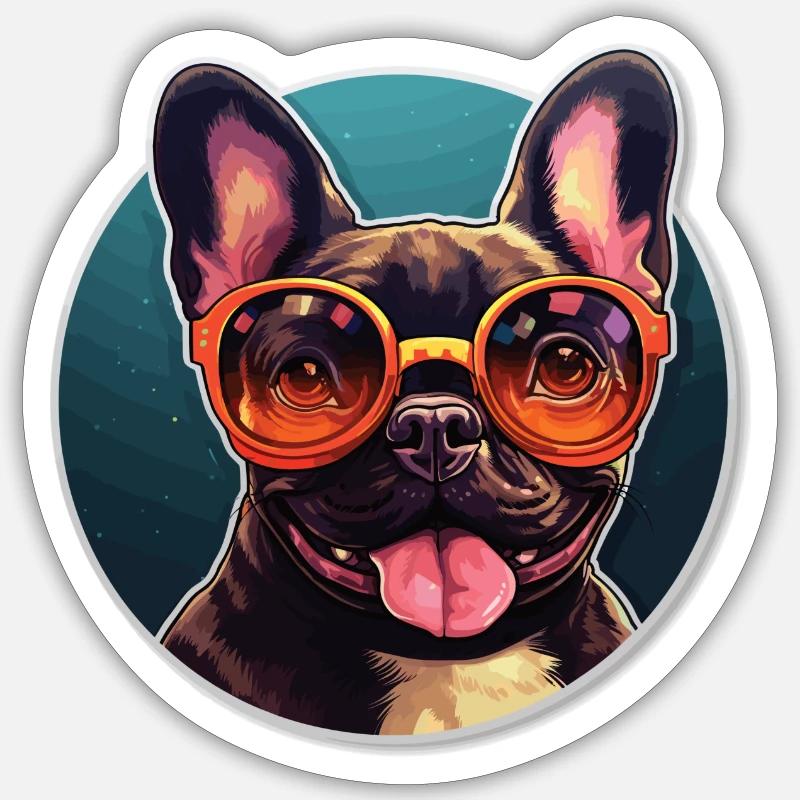 BouledogJoy - Sticker Größe S (10 x 10 cm) - Mattweiß