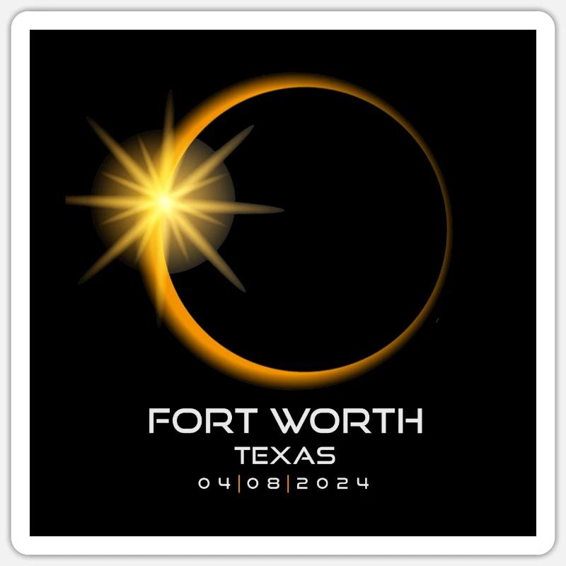 Fort Worth Texas Eclipse 2024 Souvenir 8. April Sticker Größe S (10 x 10 cm)