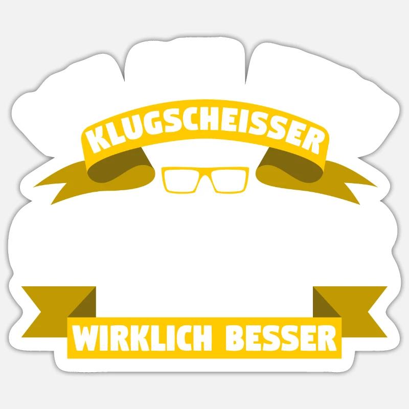 Klugscheisser Othmar weiß es besser - Sticker Größe S (10 x 10 cm) - Mattweiß