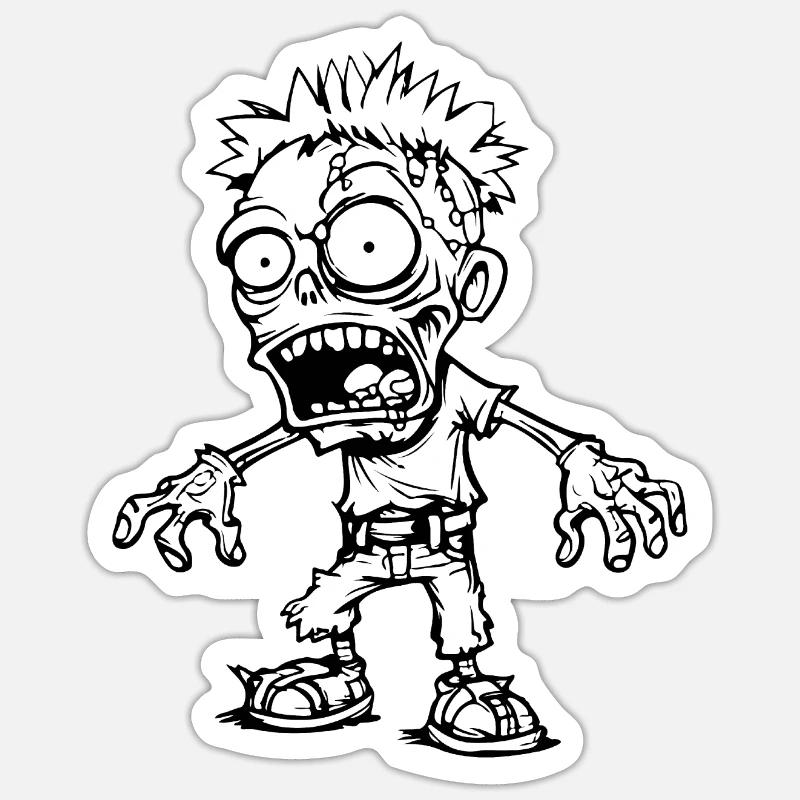 Zombie Undead Halloween Horror Sticker formato S (10 x 10 cm)