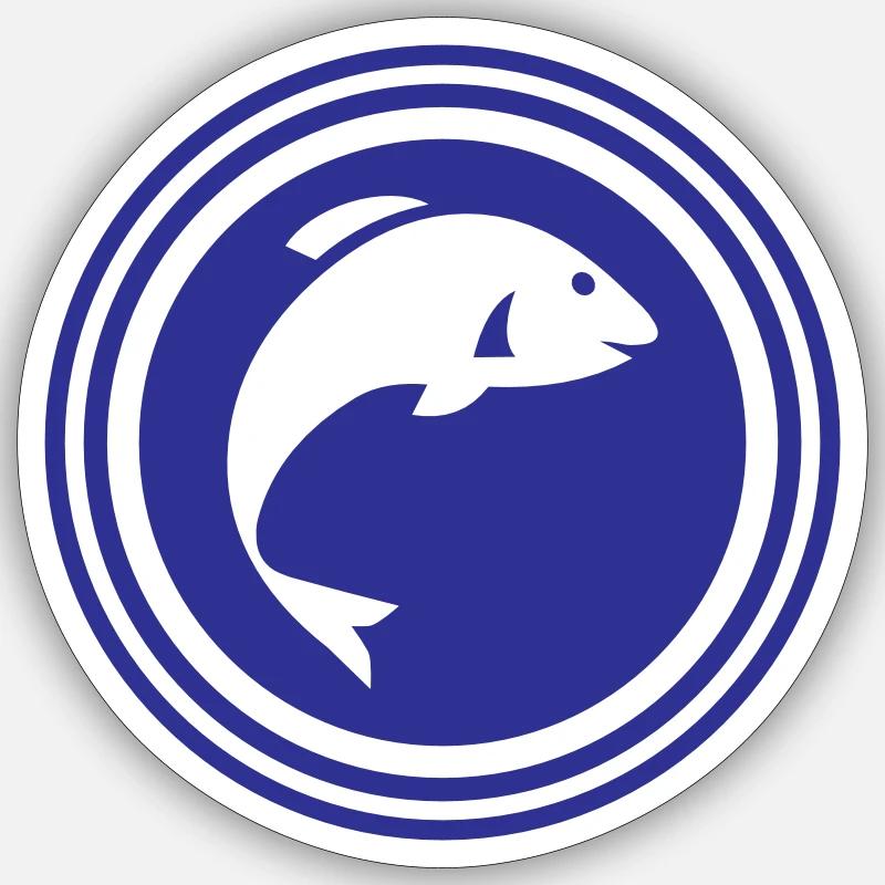 Fish Symbol - Sticker size S (10 x 10 cm) - white matte