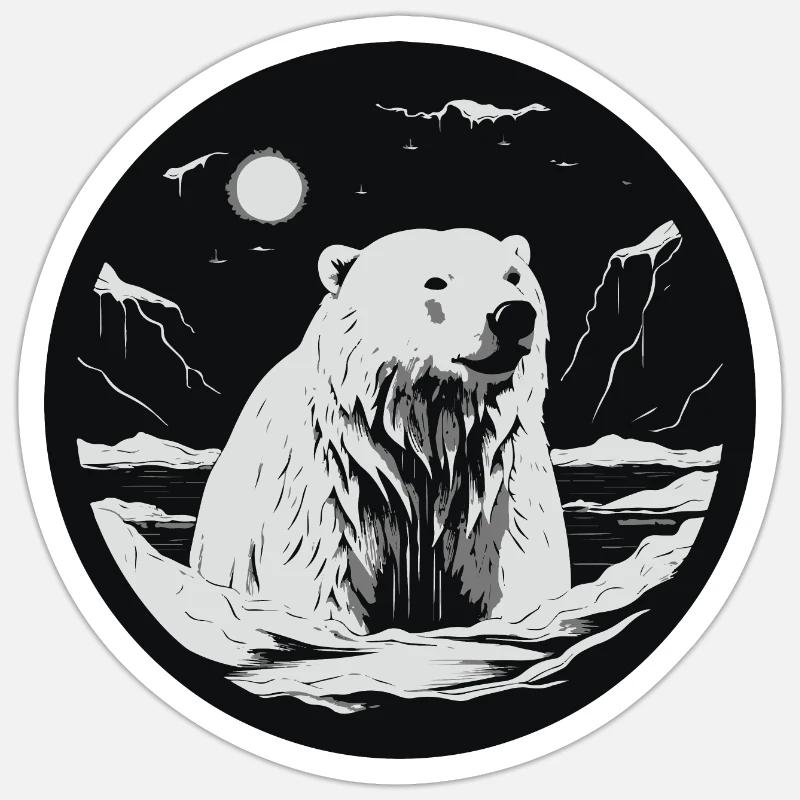 Eisbär - Sticker Größe S (10 x 10 cm) - Mattweiß