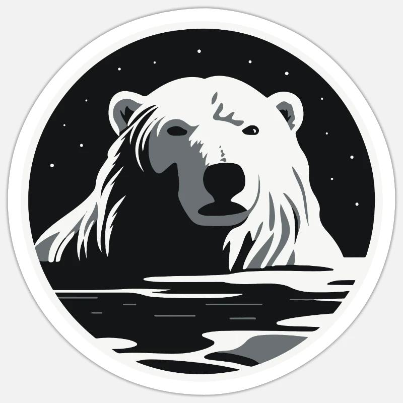 Ours blanc Sticker taille S (10 x 10 cm)