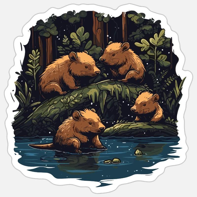 Capybaras capybara - Sticker size S (10 x 10 cm) - white matte