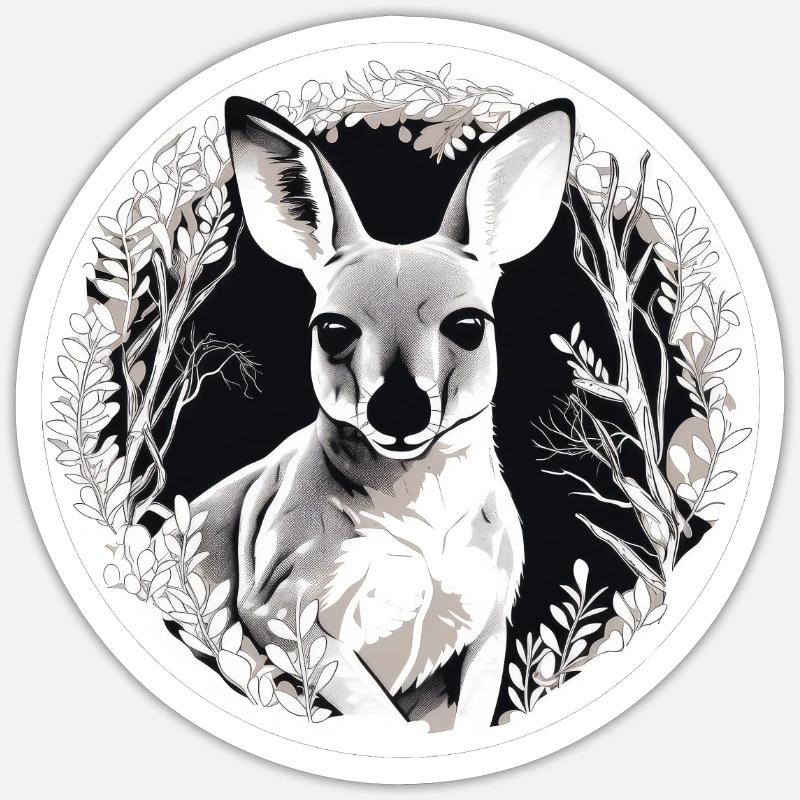 Kangaroo - Sticker size S (10 x 10 cm) - white matte