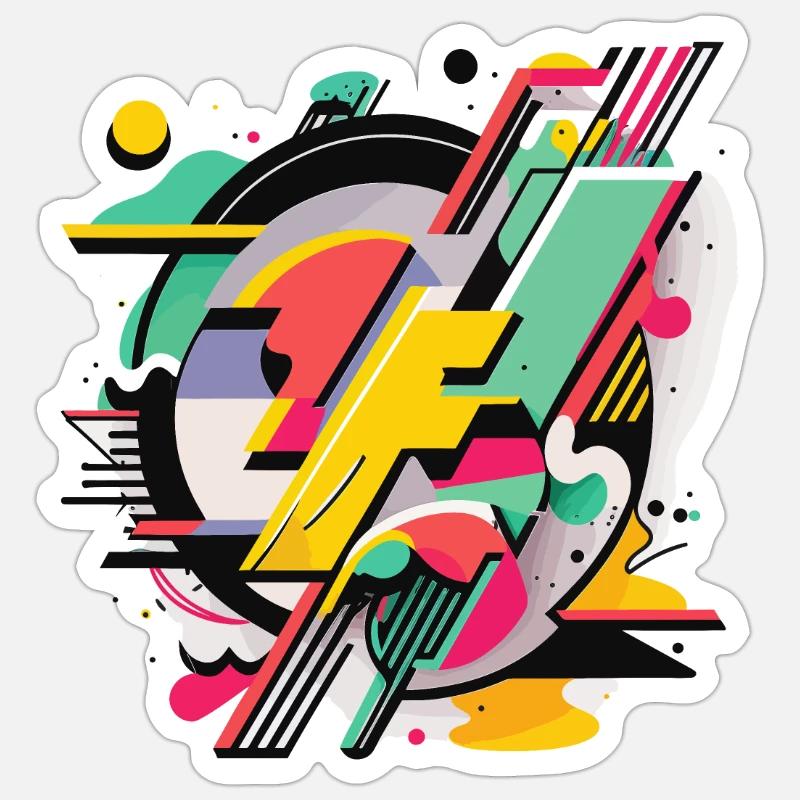 Bright Geometry - Sticker size S (10 x 10 cm) - white matte