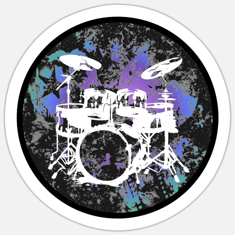 Percussion - Sticker size S (10 x 10 cm) - white matte