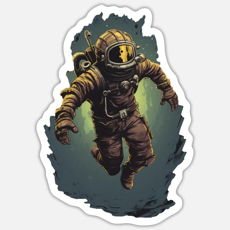 Diver - Sticker size S (10 x 10 cm) - white matte
