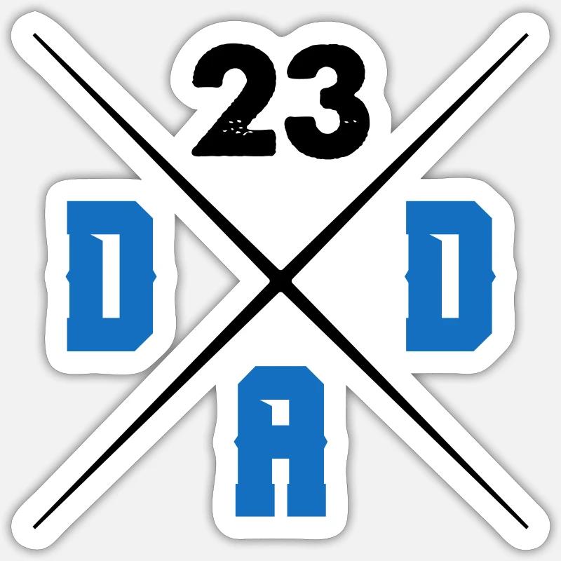 papa 23 ans - Sticker taille S (10 x 10 cm) - blanc mat
