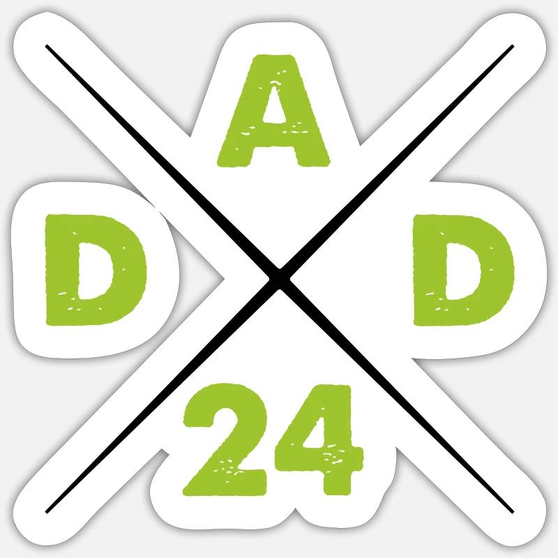 Papa 24 ans - Sticker taille S (10 x 10 cm) - blanc mat
