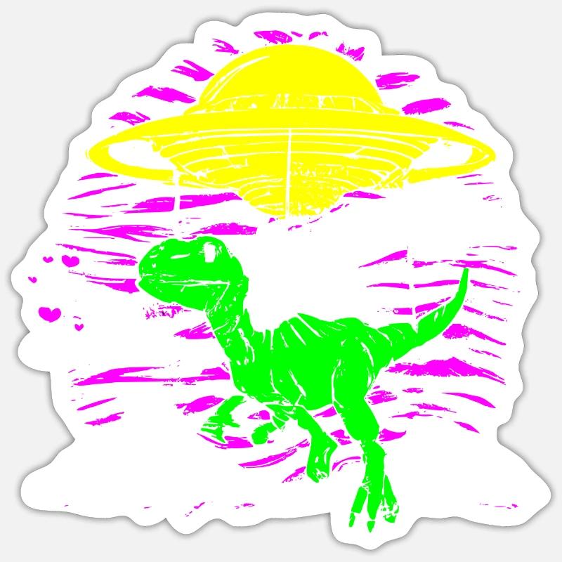 Space T-Rex - Sticker taille S (10 x 10 cm) - blanc mat