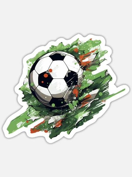 Fußball Ball - Sticker Größe S (10 x 10 cm) - Mattweiß