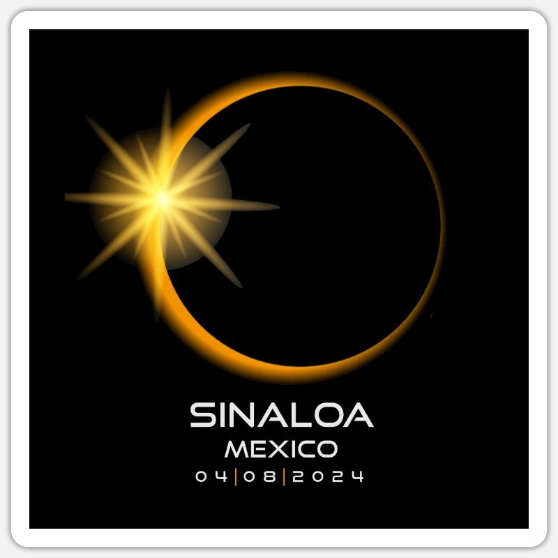 Sinaloa Mexico Eclipse 2024 Souvenir 8. April Cool Sticker Größe S (10 x 10 cm)