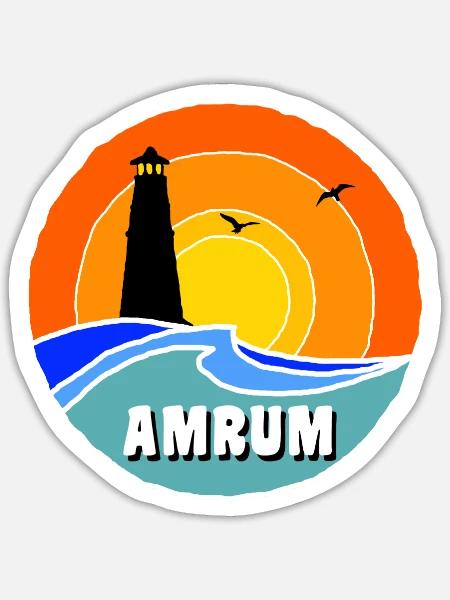 Ostsee Leuchtturm Amrum - Sticker Größe S (10 x 10 cm) - Mattweiß