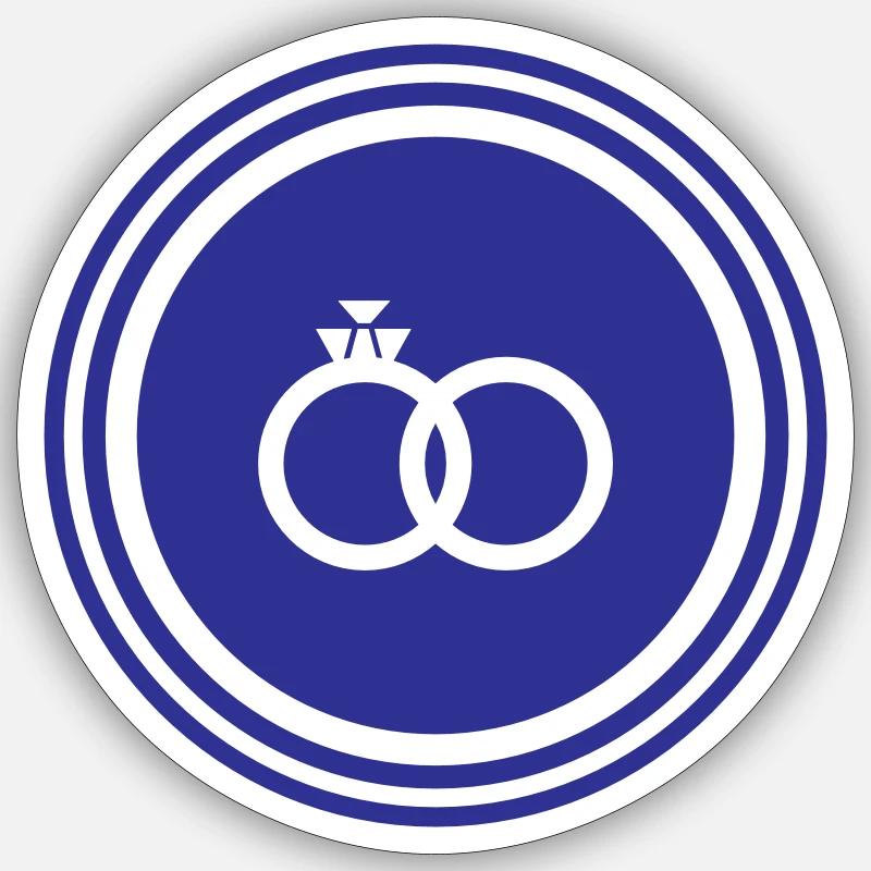 Eheringe Ring Hochzeit - Sticker Größe S (10 x 10 cm) - Mattweiß