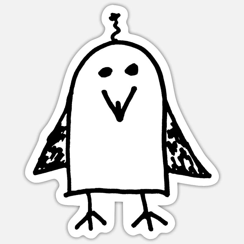 vogel - Sticker Größe S (10 x 10 cm) - Mattweiß