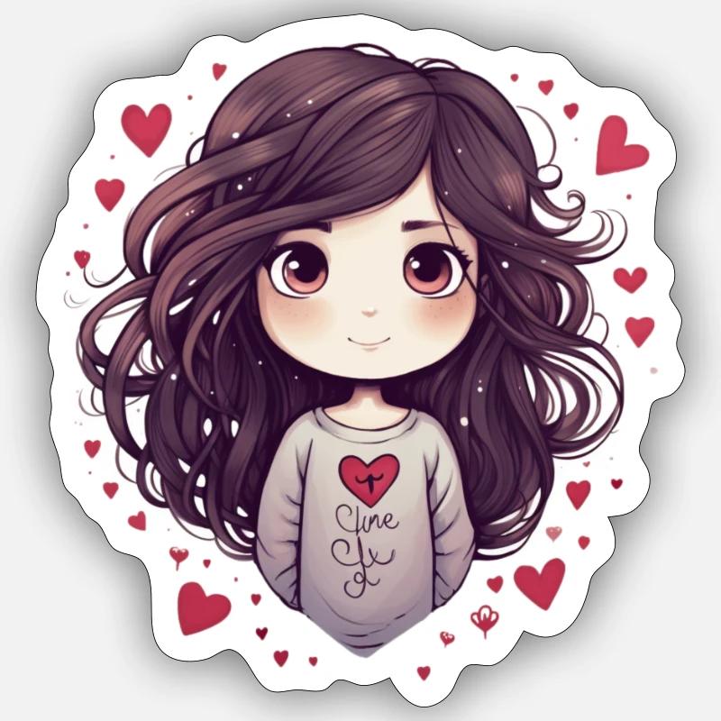 Comic Mädchen Sticker Größe S (10 x 10 cm)