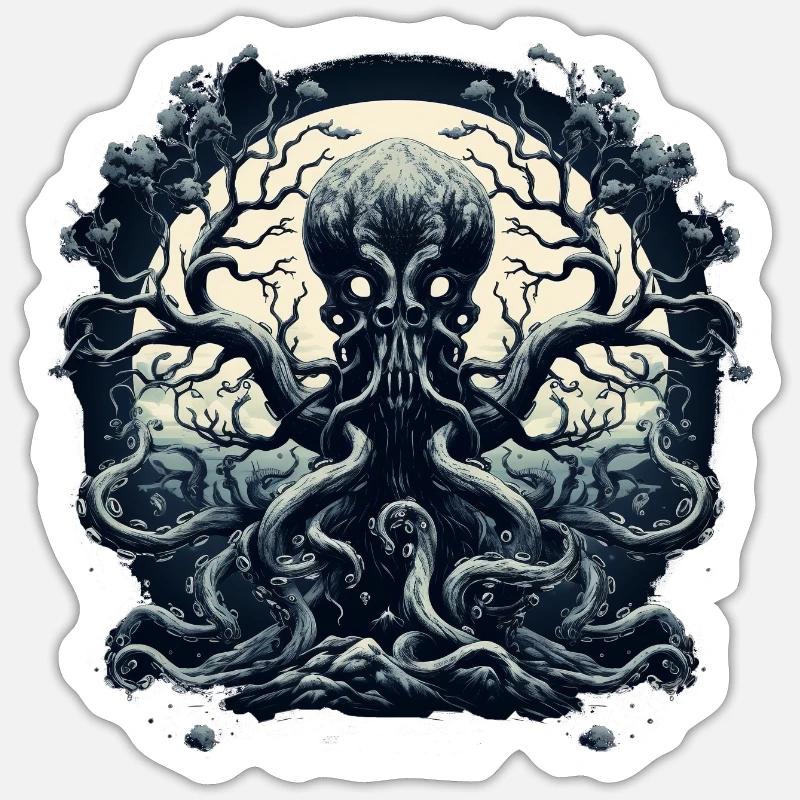 Octopus Tree 1 Sticker taille S (10 x 10 cm)