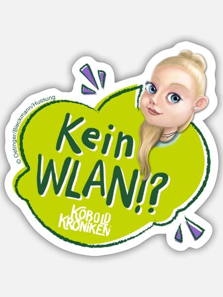 KoboldKroniken Kein WLAN!? Clara-mit-C - Sticker Größe S (10 x 10 cm) - Mattweiß